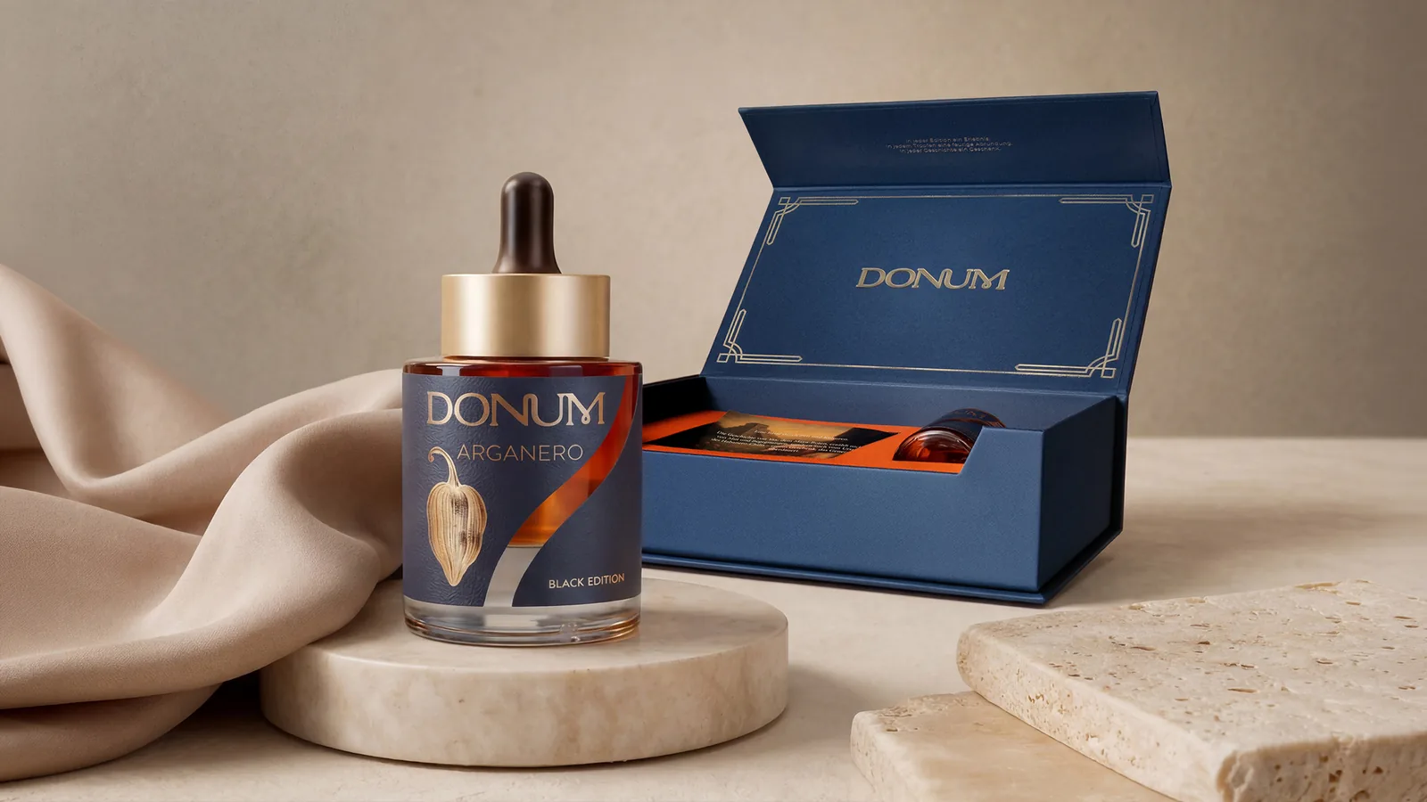 DONUM ARGANERO edition with opened presentation box